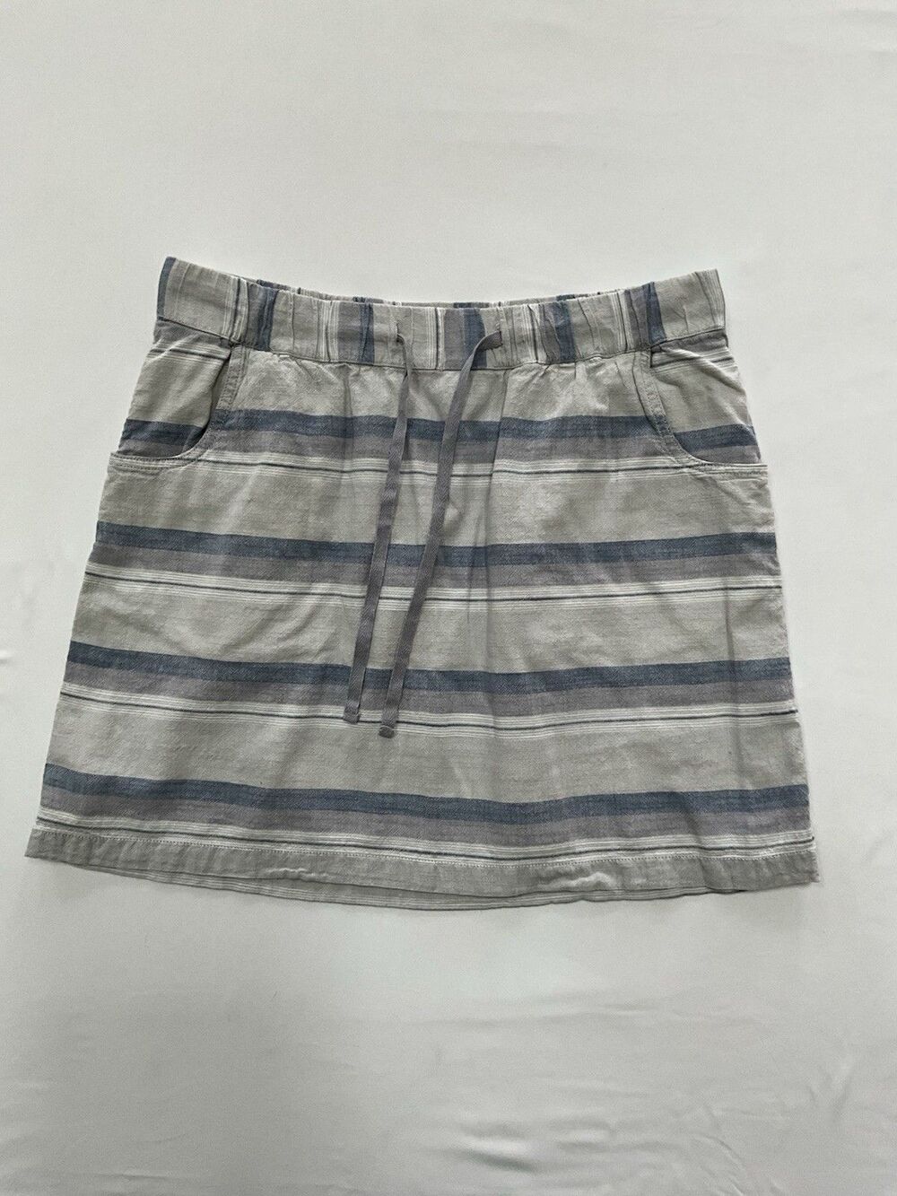 Aventura Organic Cotton Striped Skirt Medium Coastal Grandmother Cottagecore